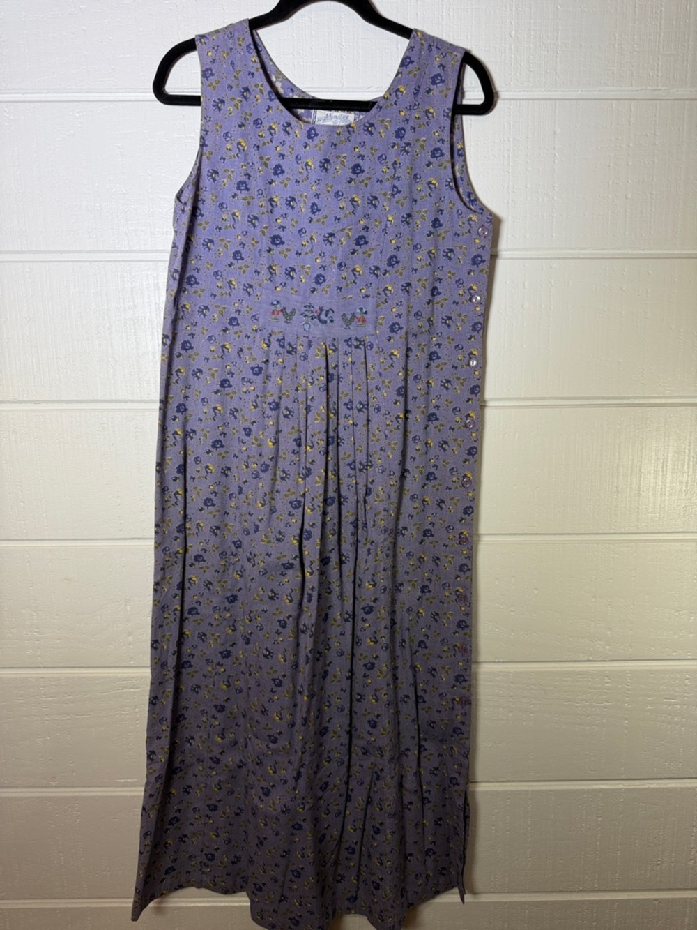 Vintage 90s Pudding Shop Floral Pleated Midi Dress